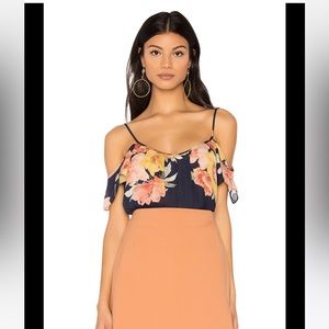 JOIE 'Adorlee' Off
The Shoulder Floral Print Silk XS blouse